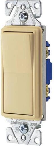 15-amp Ivory Single Pole Decorator Rocker Switch 7501v-box