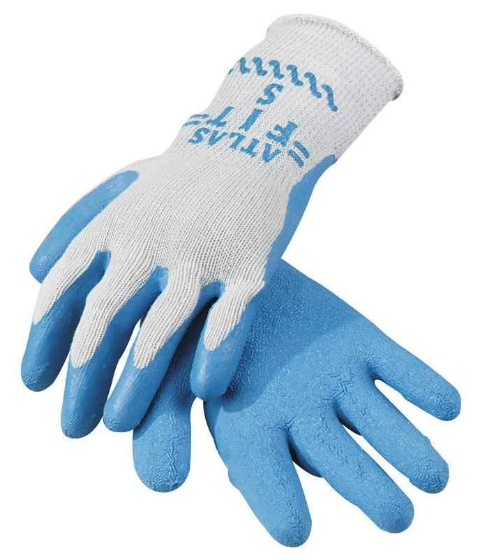 Atlas Showa Atlas Fit Unisex Indoor/Outdoor Rubber Coated Work Gloves Blue/Gray S