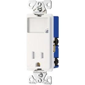 Eaton 15-Amp 125-Volt White Indoor Decorator Wall Tamper Resistant Outlet