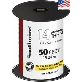 14 Stranded Building Wire, Red, 50 Ft.