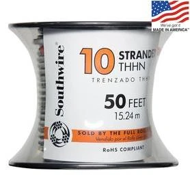 50 Ft. 10 -Strand White Building Electrical Wire