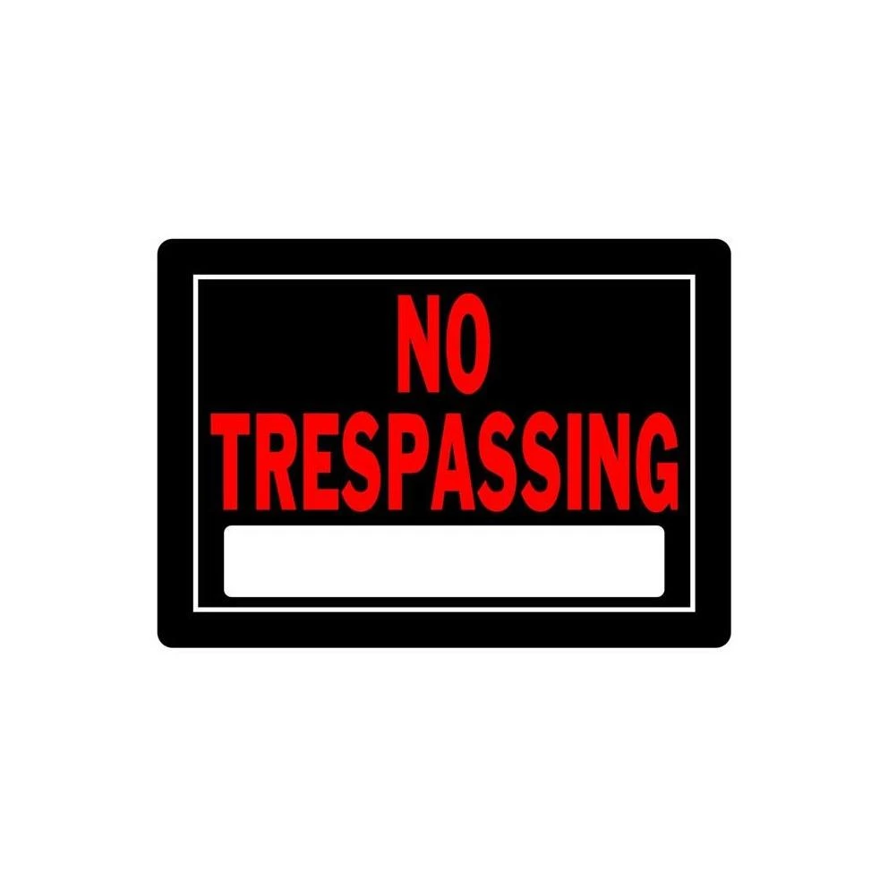 10 X 14 Inch Black & Red Aluminum No Trespassing Sign - Model 840125