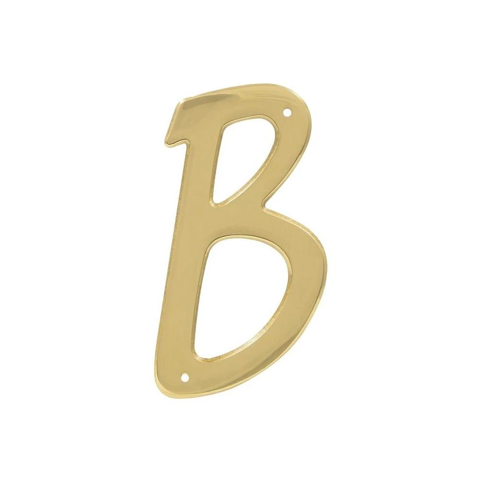4 In. Brass Nail-on Traditional House Letter B - Durable Solid Brass Design