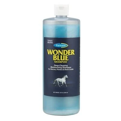 Wonder Blue Horse Shampoo, 32 Ounce Bottle for Equine Grooming