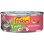Friskies Classic Pate Salmon Dinner Wet Cat Food, 5.5 Oz Can, Case Of 24