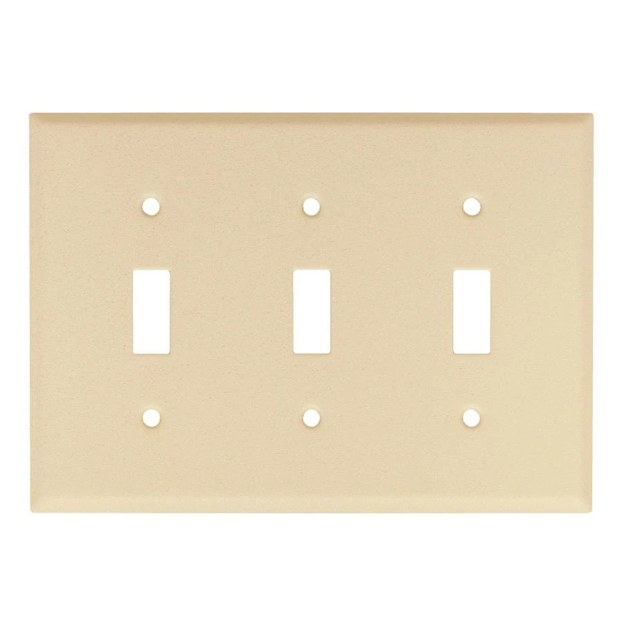 Mulberry 3-Gang Wrinkle Ivory Toggle Wall Plate