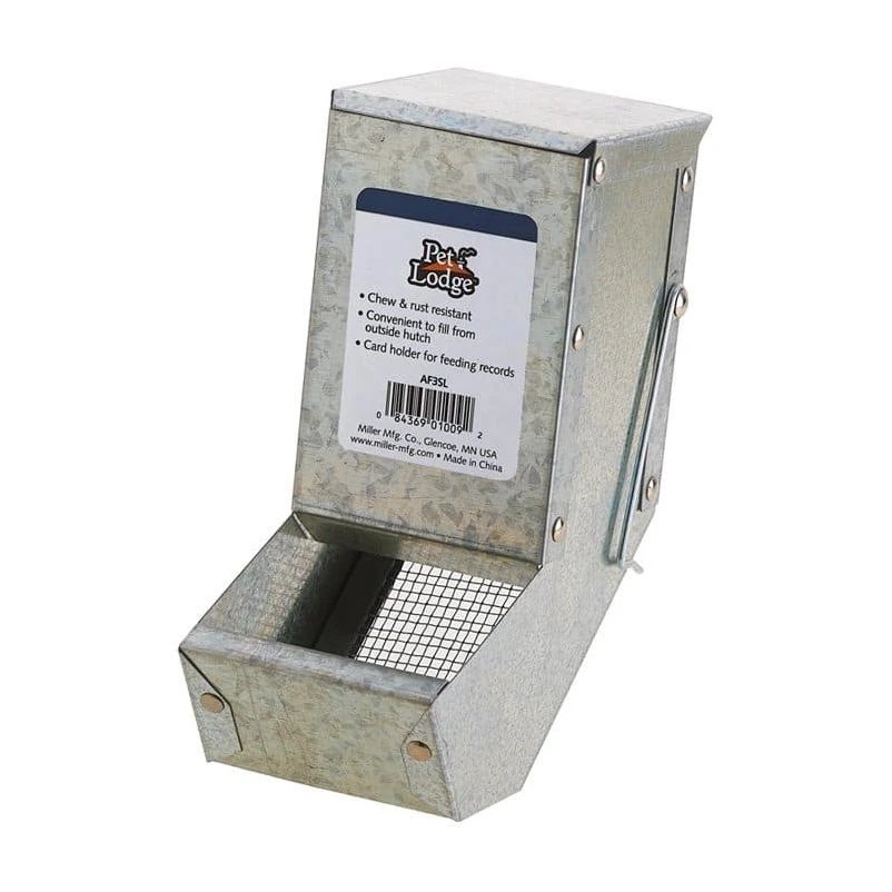 RABBIT FEEDER 3" W/LID
