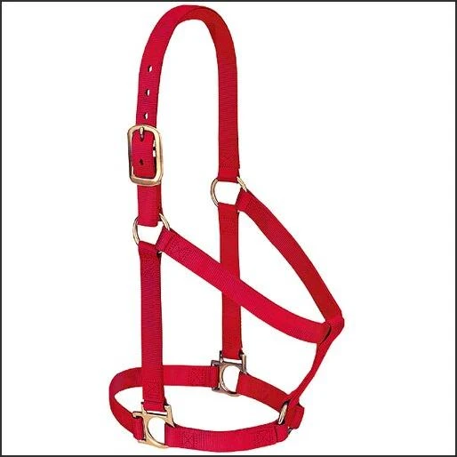 Weaver Basic Non-Adjustable Nylon Halter Average Horse/Yearling Draft Red