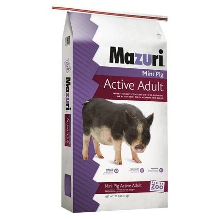Mazuri Mini Pig Active Adult Food Complete Nutrition Supplements Minerals 25lbs