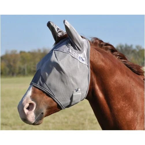 Crusader Fly Mask With Ears For Draft Horses - Gray