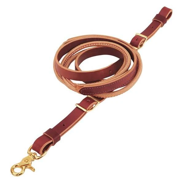 3/4" X 8' WEAVER HARNESS BURGUNDY LATIGO LEATHER HORSE ROUND ROPER REINS W/ SNAP