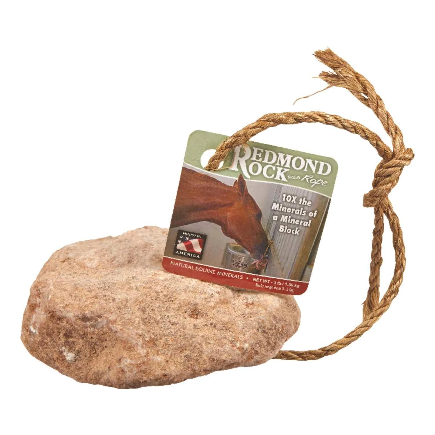 Redmond Rock on a Rope Salt Mineral Lick For Horse