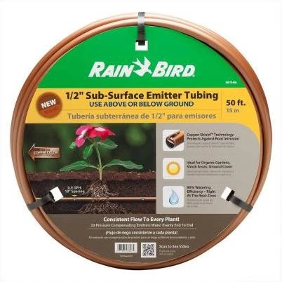 Sub-Surface Emitter Tubing, 1/2-In. x 50-Ft.