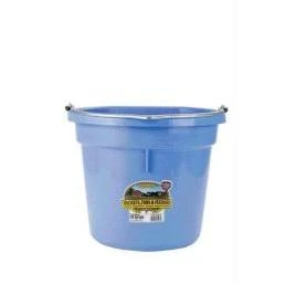 Flat Back Plastic Bucket 20 Quart Berry Blue Model P20fbberryblue