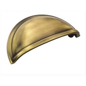 Amerock 3-in Center to Center Elegant Brass Oval Cup Cabinet Pull