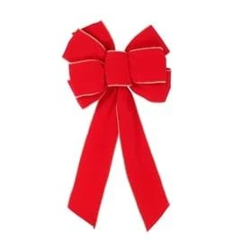 Holiday Living 17-in H x 8-in W Red Solid Bow