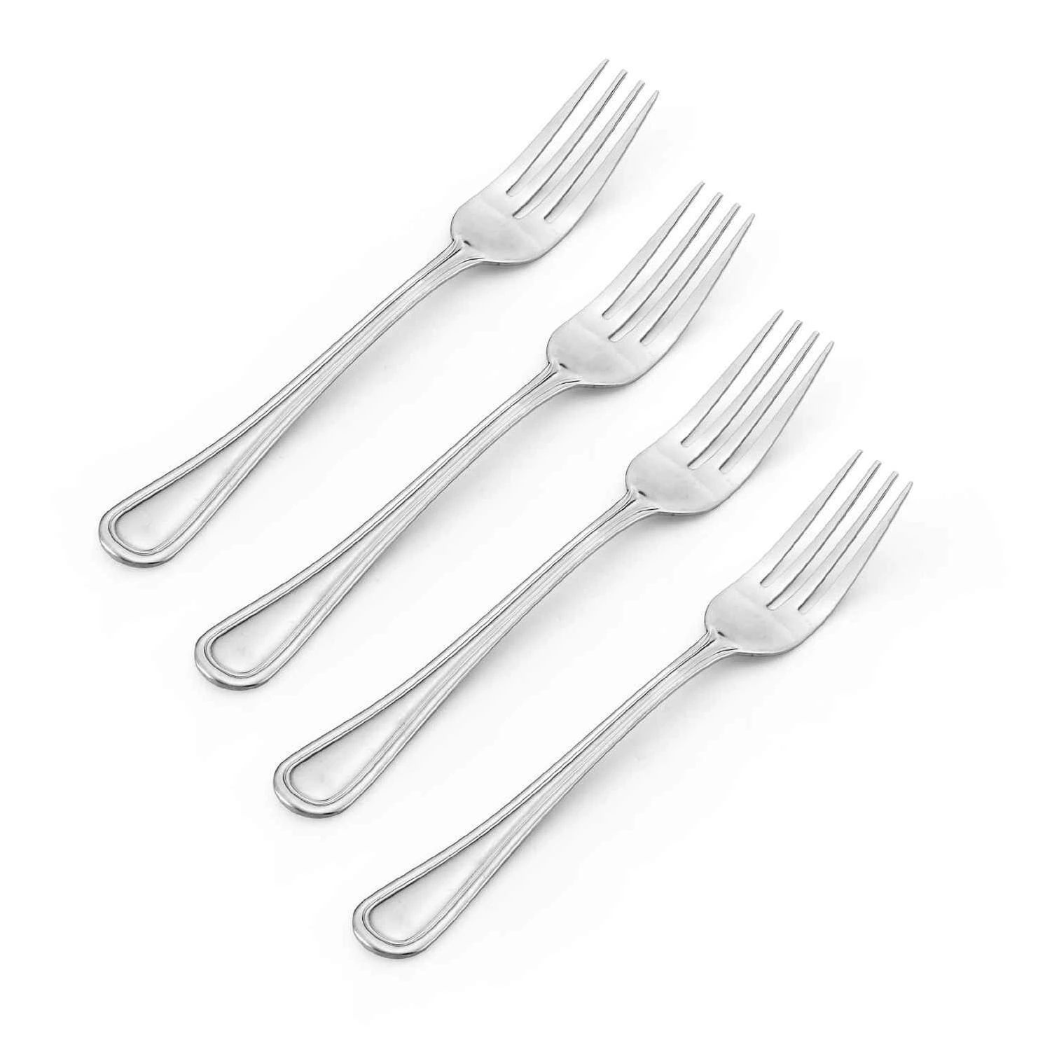 Pfaltzgraff Silver Stainless Steel Flatware Dinner Fork Set 4 pk