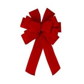 Holiday Living 16-in H x 8-in W Red Solid Bow