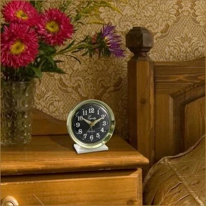 4 in. Round Analog Wind-Up Bell Metal Alarm Clock
