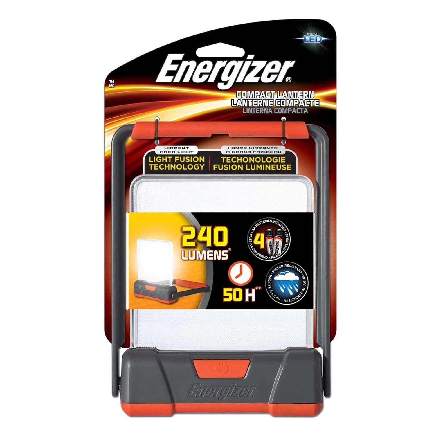Energizer Fusion 240 lumens Black/Orange Folding Lantern