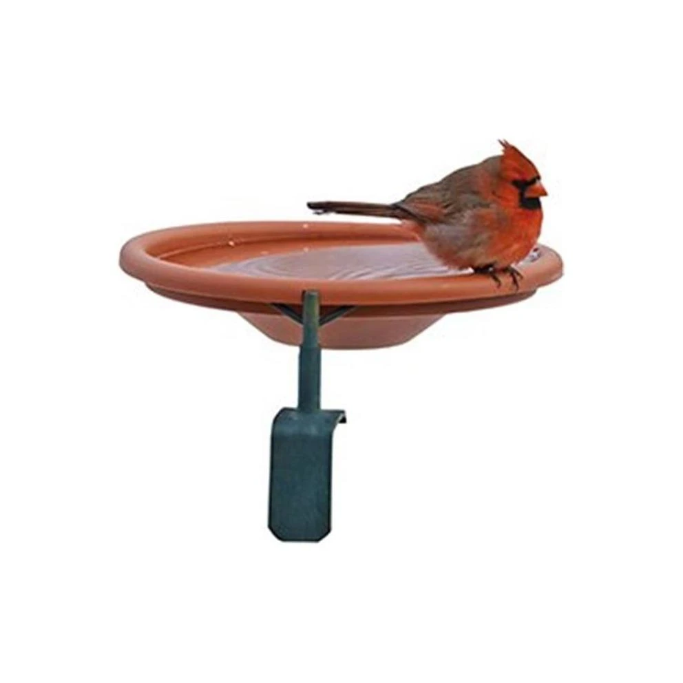 990997 Deck Mount Bird Bath - Red, 1 Quart Capacity