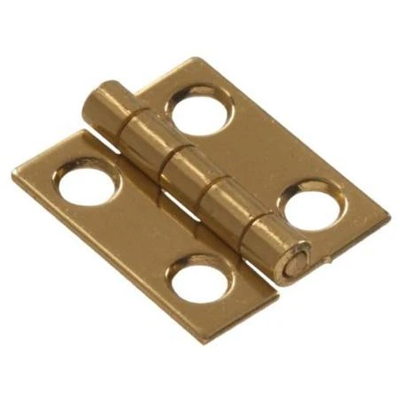 1-1/2 X 7/8 Solid Brass Narrow Hinge, Bright, Brass Finish Hillman Door Hinges