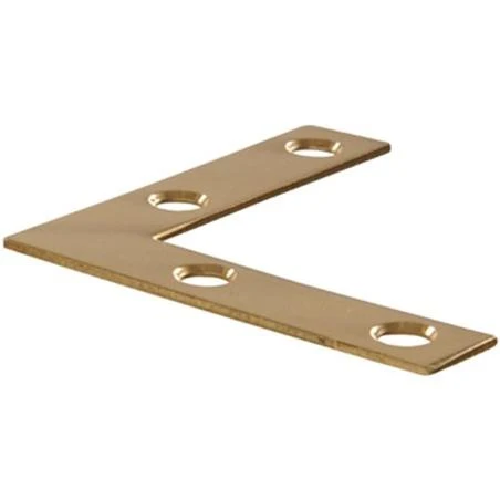 Part 851101 2  Solid Brass Flat Corner Iron, by Hillman, Single Item, Great Valu