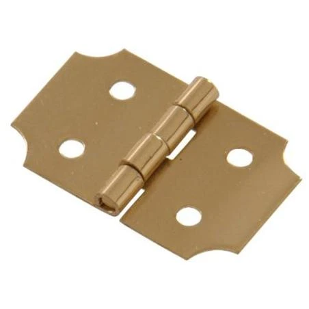 5/8 X 1 Solid Brass Decorative Hinge, Bright, Brass Finish Hillman Door Hinges