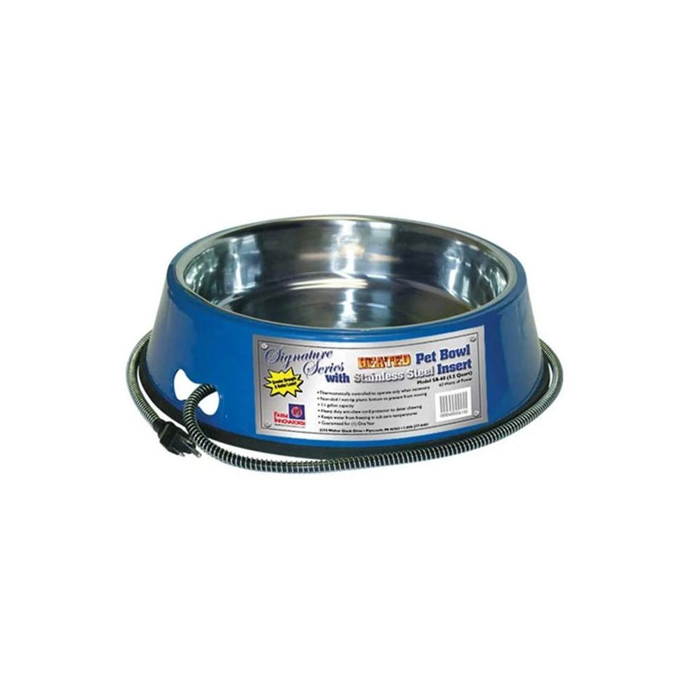 Sb-60 5.5 Quart Heated Pet Bowl With Stainless Steel Insert