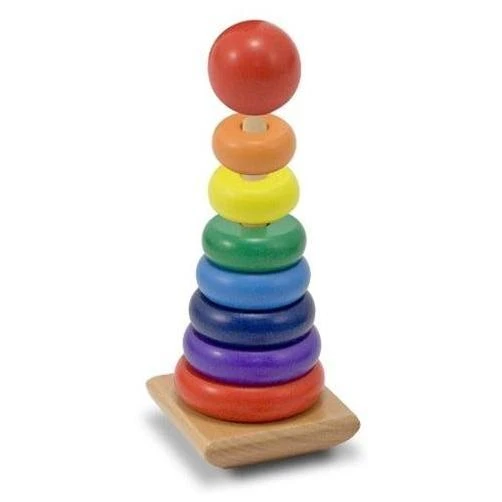Rainbow Stacker Wooden Toy - 3.5" X 3.5" X 8.5"