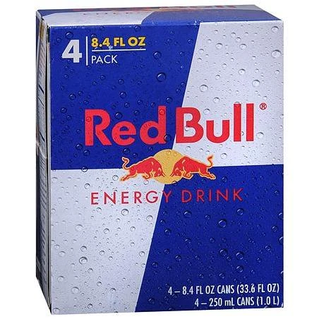 Red Bull Energy Drink Cans - 8.4 oz. x 4 pack