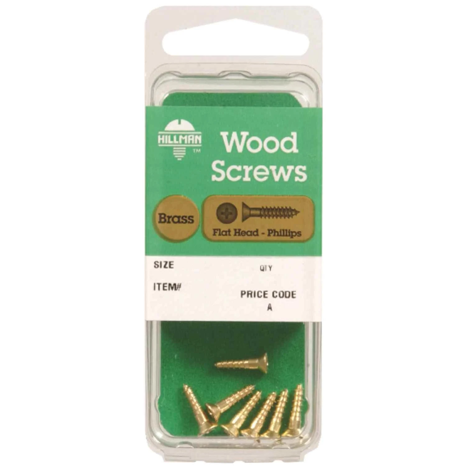 Hillman No. 8 x 1 in. L Phillips Flat Head Brass Wood Screws 4 pk