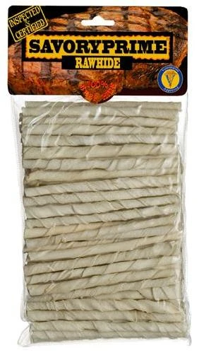 Savory Prime 00017 100 Count 5 in. White Rawhide Twist Sticks