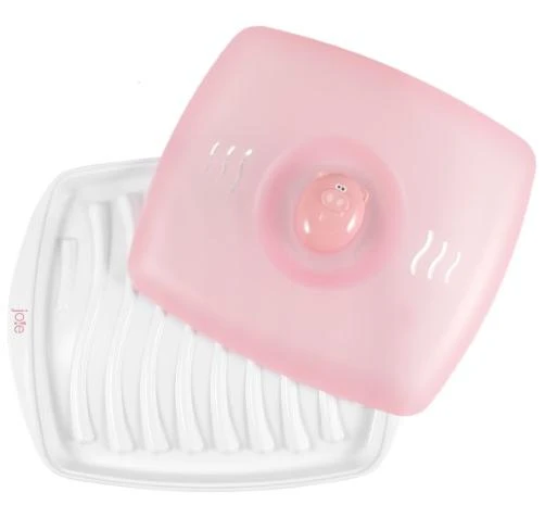 Joie Piggy Wiggy Microwave Bacon Tray and Splatter Lid-WHITE-One Size