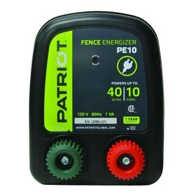 PATRIOT PE 10 110V AC POWERED FENCE CHARGER, 10 MILE / 40 ACRE | FREE SHIPPING