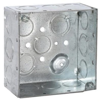 4 in. Square Welded Box, 2-1/8 Deep with 1/2 & 3/4 in. TKO's (25-Pack)