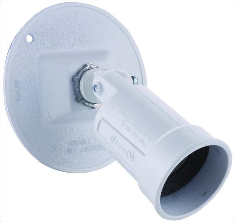 White 150w Die-cast Metal Round Weatherproof Outdoor Lampholder With Cover