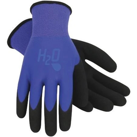 Mud H2O Women s Large Latex Coated Polyester Cobalt Blue Garden Glove SM7186B/L