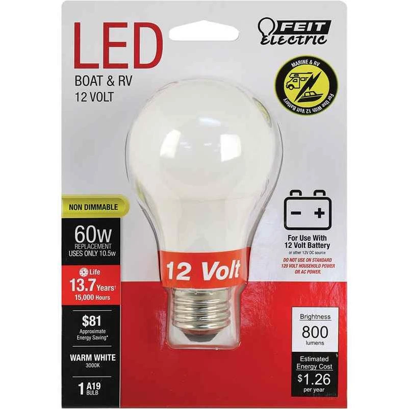 Feit Electric FEIT Electric 12Volt 10.5 watts A19 LED Bulb 800 lumens