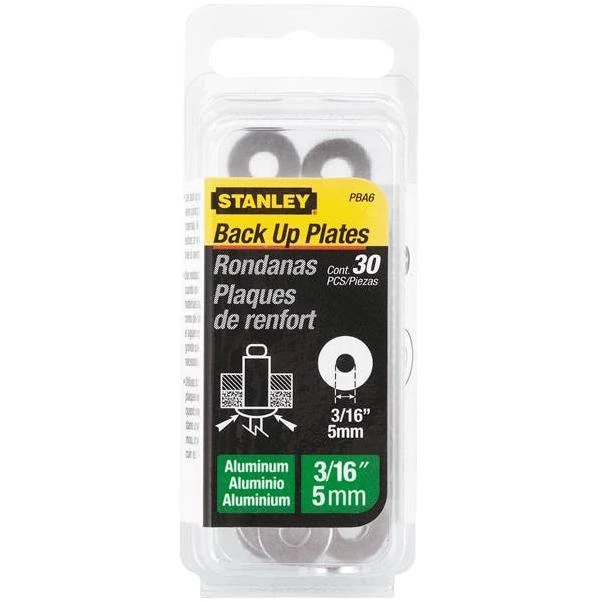 Stanley PBA6 Aluminum Rivets Backup Plates 3/16", 30/Pack