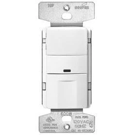 Eaton 600-watt Single Pole 3-way White Push Indoor Occupancy Sensor