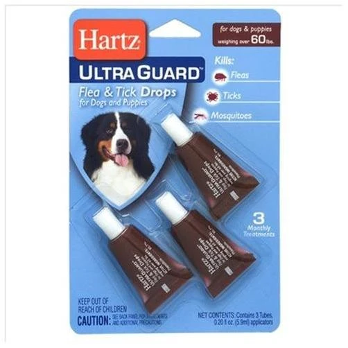 Hartz UltraGuard Dual Action 3-Month Supply Flea & Tick Treatment For Dogs & Puppies From 61 to 150 Lb.