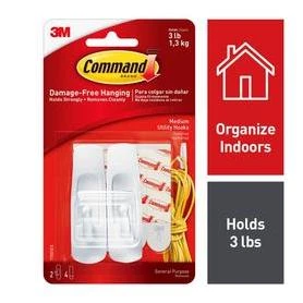 Command 2-Pack White Adhesive Hooks