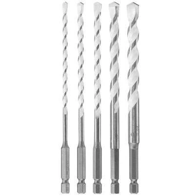 Multi-Purpose Carbide Drill Bits for Drilling Tile, Masonry, Wood, Metal and Concrete (5-Piece)