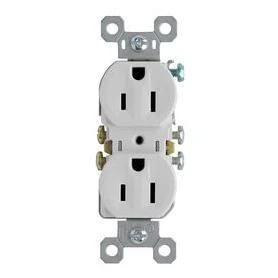 Pass & Seymour/Legrand 15-Amp 125-Volt White Indoor Duplex Wall Outlet