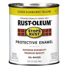 Rust-Oleum Stops Rust Oil Based Gloss Protective Rust Control Enamel, Sunburst Yellow, 1 Qt.