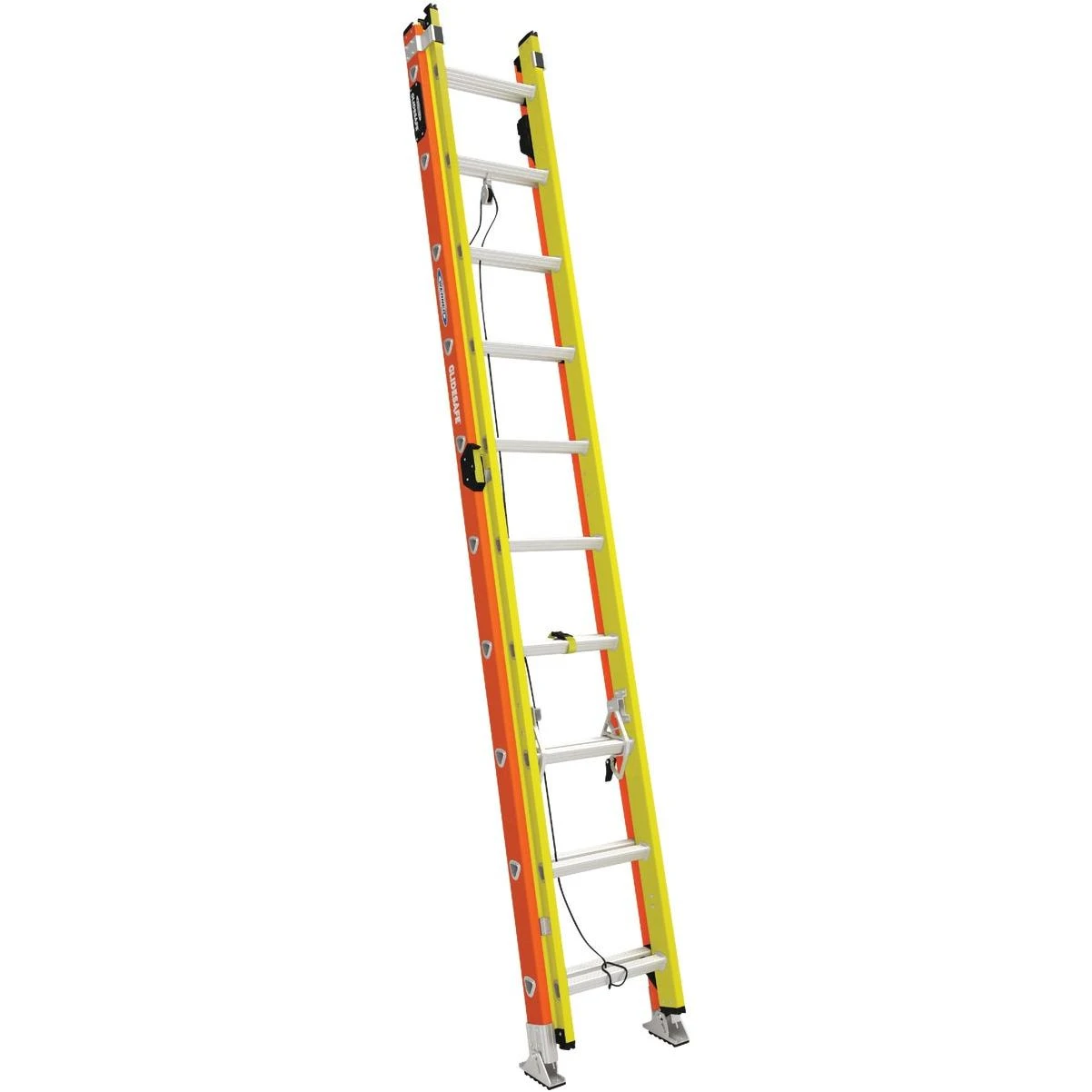 Werner GlideSafe 20 Ft. Fiberglass Tri-Rung Extension Ladder with 300 Lb. Load Capacity Type IA Duty Rating