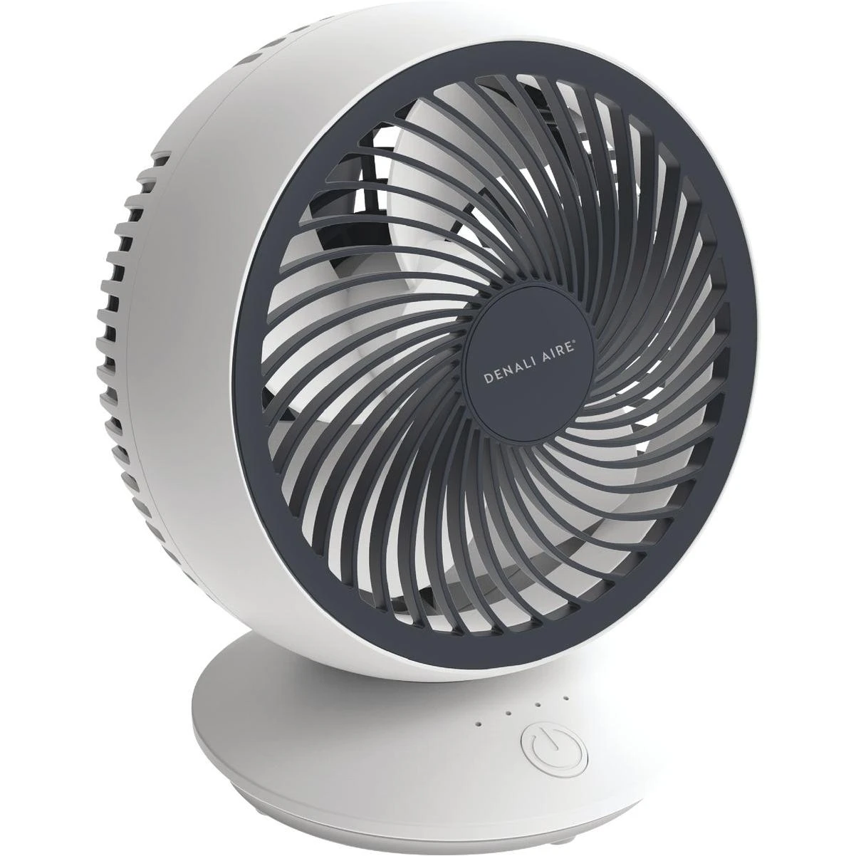 Denali Aire 6 In. 3-Speed White USB Rechargeable Oscillating Table Fan