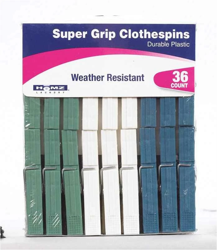 Homz 0 in. L Plastic Clothes Pins