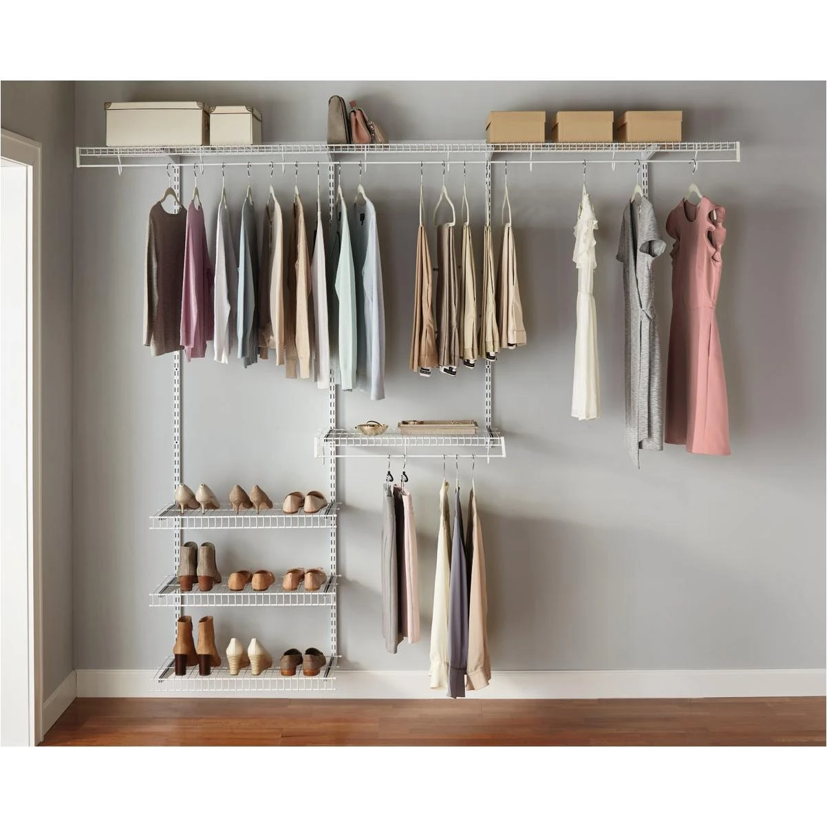 Rubbermaid FastTrack 5 Ft. to 7 Ft. Closet Organization Kit Grass Valley
